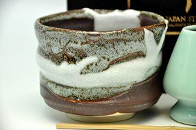 Japanese Mino Yaki ware Matcha Bowl And Tea Ceremony Set Green Tea 11 / 11 / 8.5cm (4.3 / 4.3 / 3.3inch)[7370] N2