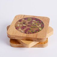 CCWY New bamboo coaster solid wood Tea Cup saucers hand-painted ceramic Kung Fu tea ceremony accessories N3