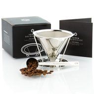PreciseBrew Stainless Steel Paperless Pour Over Coffee Dripper Set with Double Mesh Filter, Stand, and Measuring... N4
