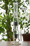 19.6'' Height Glass Straight Water Tube Pipe 18mm Female (Black) N3