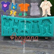 Anyana Baby Clothes Socks Shoes Silicone Mould Ornate Vintage fondant CAKE cupcake mold N4