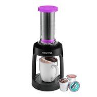 Gourmia GKCP135G Single Serve K-Cup Manual Hand French Press Coffee Maker Brewer - Green N3