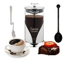 Cuisine Essentials Stainless Steel Press Coffee Maker Set, 34-Ounce N4