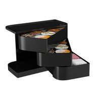 Mind Reader "Eclipse" 24 Capacity Single Serve Coffee Pod and Condiment Holder with Swing-Out Drawers, Black N2