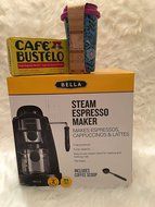 Bella Steam Espresso Maker,10 Oz Dishwasher and Microwave Safe Ceramic Mug and Cafe Bustelo Espresso Ground Coffee... N18