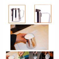 5/12/20 OZ Stainless Steel Milk Frothing Pitcher Latte Cup Kitchen Home Handle Coffee Garland Cup (5 OZ) N4