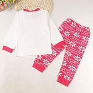 Sleepwear ,BeautyVan Kid Boy Girl Baby Christmas Elk Print Long Sleeve Top Shirt+Pants Outfits Set (110, White) N8
