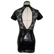 Mini Dress Clubwear，Beautyvan Comfortable Patent leather Lace Lingerie Elastic Free Size Mini Dress Clubwear N4