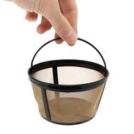 KINGSO Basket-Style Gold Permanent Coffee Filter for 10-12 Cups Pack of 2 N7