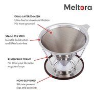 Stainless Steel Clever Coffee Dripper by Meltera, Makes Best Pour Over Coffee, Permanent & Reusable Cone with... N3