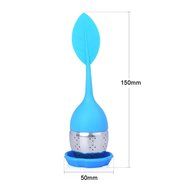 Set of 2 - Wenmeili Loose Tea Infuser Strainer with Drip Tray - Cute Silicone Leaf Handle As the Lid with Steel... N5