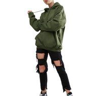 Women's Pillover,Laimeng Long Sleeves Hoodie Sweatshirt Sweater Casual Hooded Coat Pullover (L, Army Green) N5