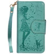 iPhone 7 Case, iPhone 7 Wallet Case,PHEZEN Beauty Flower Girl Cat Design PU Leather Wallet Case Stand Flip Case... N18