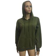 Women's Pillover,Laimeng Long Sleeves Hoodie Sweatshirt Sweater Casual Hooded Coat Pullover (L, Army Green) N6