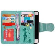 iPhone 7 Case, iPhone 7 Wallet Case,PHEZEN Beauty Flower Girl Cat Design PU Leather Wallet Case Stand Flip Case... N19