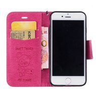 iPhone 7 Case, iPhone 7 Wallet Case,PHEZEN Beauty Flower Girl Cat Design PU Leather Wallet Case Stand Flip Case... N22