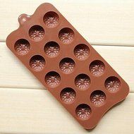 Sher 15 Hole Sunflower Shape Cake Ice Jelly Chocolate Molds,Silicone 22¡Á10.5¡Á1.5 CM(8.7¡Á4.1¡Á0.6 INCH) N3