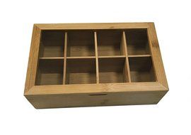 June and Jasper Bamboo Tea Box- Best tea storage and organizer- 8 compartments – easy opening – eco friendly -...