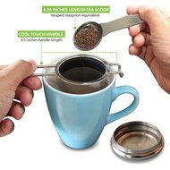 Stainless Steel Tea Infuser + Tea Scoop Spoon, Extra Fine Mesh Filter Loose Leaf Tea Strainer with 4.5 Inch Long... N5