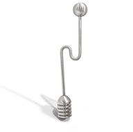 Teablee Honey Dipper Stick 304 Stainless Steel (6 inches) Best Swizzle Spoon for Serving Syrups, Frosting, Melted... N9