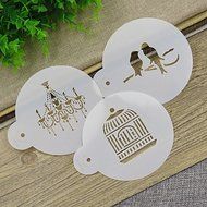 Y&XL&H Mini Love Birds&Chandelier Cookie Stencil Set, Cookie Stencil,Stencil for cake decorating,coffee stencil, N2