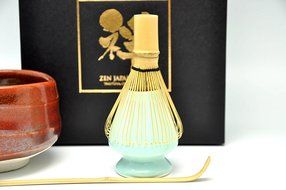 Japanese Mino Yaki ware Matcha Bowl And Tea Ceremony Set Green Tea 11 / 11 / 8.5cm (4.3 / 4.3 / 3.3inch)[7384] N6