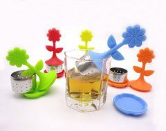 Kingway Tea Infuser Set,best for Flower Tea Filter ,Includes Silicone Flower Infuser with Stainless Steel Strainer... N7