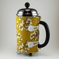 French Press Cozy, 8 Cup, Cafetiere Cover, Golden Cotton, Insulated Coffee Cosy N4