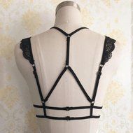 Bra Top ，Beautyvan Comfortable Hollow Translucent Sheer Lace Strap Lingerie Bra (L, Black) N3