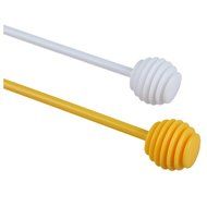 TOOGOO(R) 2Pcs Honey Dipper Jam Stir Sticks Long Handle Yellow + White N2
