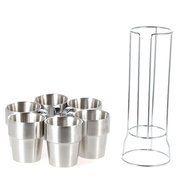 Backpacking mug 7PCS Stainless Steel Camping Cup Mug Drinking Coffee Tea Mugs with Storage X0Q9 camping mug N3