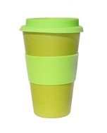 Ecoffee Organic Bamboo Fibre Reusable Coffee Cup Lime 400ml N2