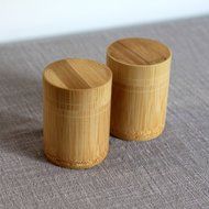 XDOBO Mini Natural Handmade Bamboo Tea Tin Container Seal Spice, Coffee, Tea Tins with Lid - Great Design for... N5