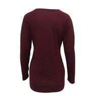 Women's Blouse,Laimeng Autumn Winter Open Collar Bandage Bat Sleeve Sweater Coat Blouse (XL, Wine Red) N9