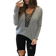 Women's Blouse,Laimeng Autumn Winter Open Collar Bandage Bat Sleeve Sweater Coat Blouse (XL, Wine Red) N10