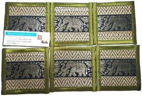 Chic Nature Reed Elephant Collection 6-piece Handmade Coaster Set, Assorted Color (Brown #3) N7