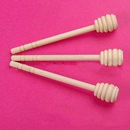 50- PACK 6" Wooden Honey Dippers , Portable Mini Jam Honey Dipper Stirring Rod Wooden Muddler Honey Stick N2