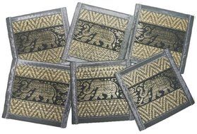 Chic Nature Reed Elephant Collection 6-piece Handmade Coaster Set, Assorted Color (Brown #3) N11