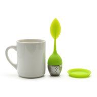Red Silicone Tea Infuser Leaf Handle with Steel Ball N8