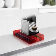 NESMODTRY-RED "Plexus" 40 Capacity Coffee Pod Drawer for Nespresso Capsules, Red/Clear N4