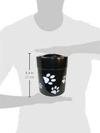 Pawvac 2.5 Pound Vacuum Sealed Pet Food Storage Container; Black Cap & Body/White Paws