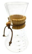 Diguo Pour Over Coffee Maker Classic Series Glass Coffeemaker with Measurements Wooden Handle 4-5 Cups N4