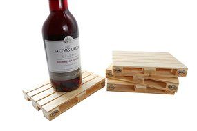 Miniature Craft Wood Pallet Coasters Set of 4 Unique Design for All Kinds of Beer Bottle Wine Glasses Drink Cans... N2