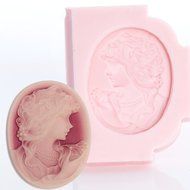 Lady Cameo Silicone Mold Food Safe Fondant, Chocolate, Candy, Resin, Polymer Clay, Jewelry, Craft Mold
