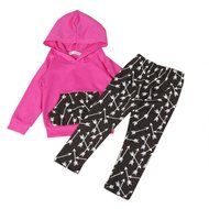 Clothes Set ,BeautyVan Newborn Baby Arrows Print Girl Boy Hooded Tops +Long Pants Outfits Set Clothes (12M, Gray) N7