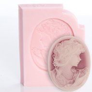 Lady Cameo Silicone Mold Food Safe Fondant, Chocolate, Candy, Resin, Polymer Clay, Jewelry, Craft Mold N3
