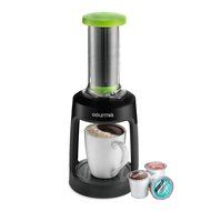 Gourmia GKCP135G Single Serve K-Cup Manual Hand French Press Coffee Maker Brewer - Green N5