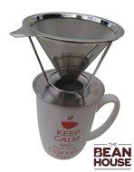 Steel Pour Over Coffee Dripper - Paperless Reusable Drip Coffee Maker 2 Cups - The Bean House N5