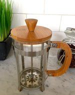 French Press Coffee Maker, Trendy Bamboo, BONUS Measuring Spoon, Ideal Size, Brew 2.5 Cups, Perfect For Your Home... N5