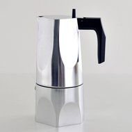 Alessi MT18/6 "Ossidiana" Stove Top Espresso 6 Cup Coffee Maker in Aluminium Casting Handle And Knob in Thermoplastic... N14